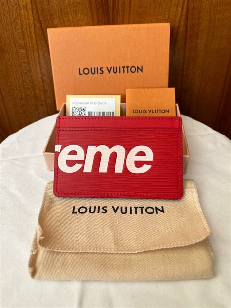 supreme lv card holder black|louis vuitton supreme card holder.